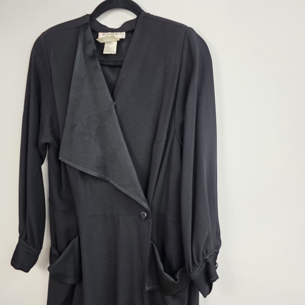 Vintage Yves Saint Laurent Black Long Sleeve Dress, YSL - Picture 2 of 5